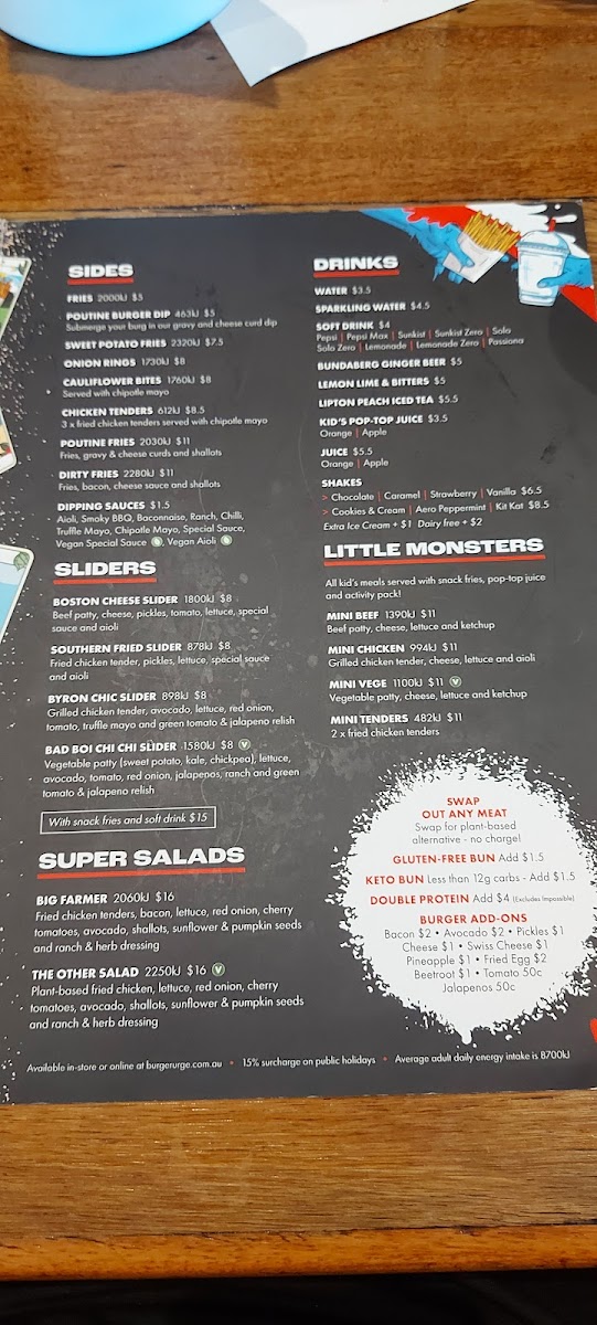 Menu Burger Urge (Townsville)-1